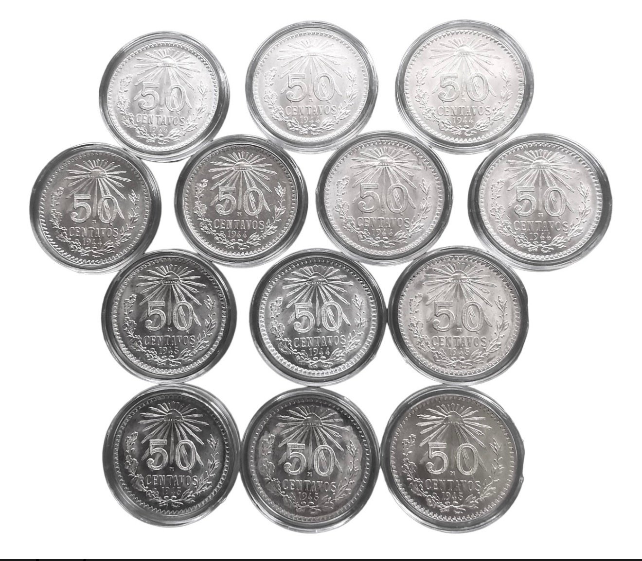 Lote 13 Monedas de 50 Centavos Resplandor Plata 1 Lote 13 Monedas de 50 Centavos Resplandor Plata