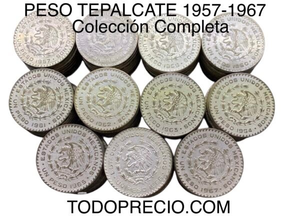 Serie Completa de Tepalcate 1957-1967 Plata .100 - Image 2