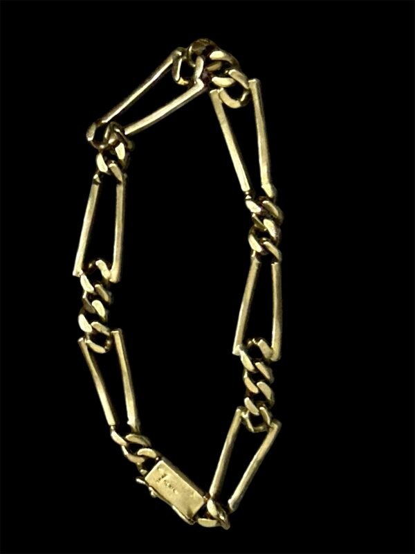 Pulsera de oro 14k 22cm trenzado especial - Image 2