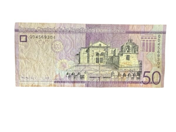 Billete de 50 Pesos Dominicanos 2022 Caribe | República Dominicana