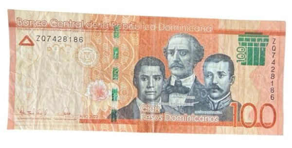 Billete 100 Pesos Dominicanos 2022 Caribe | República Dominicana