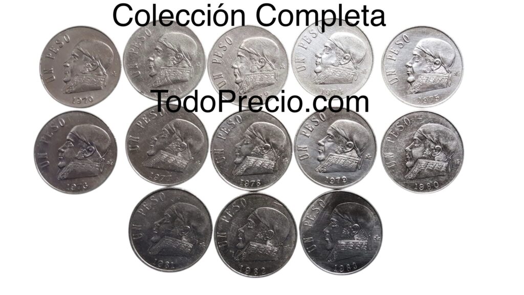 Inicio TodoPrecio.com 16 Colección Completa Un Peso Morelos 1970-1983