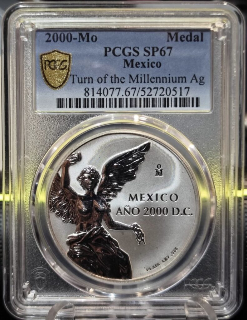 Inicio TodoPrecio.com 24 Onza Plata Pura Milenio México Año 2000 D. C. | PCGS MS67