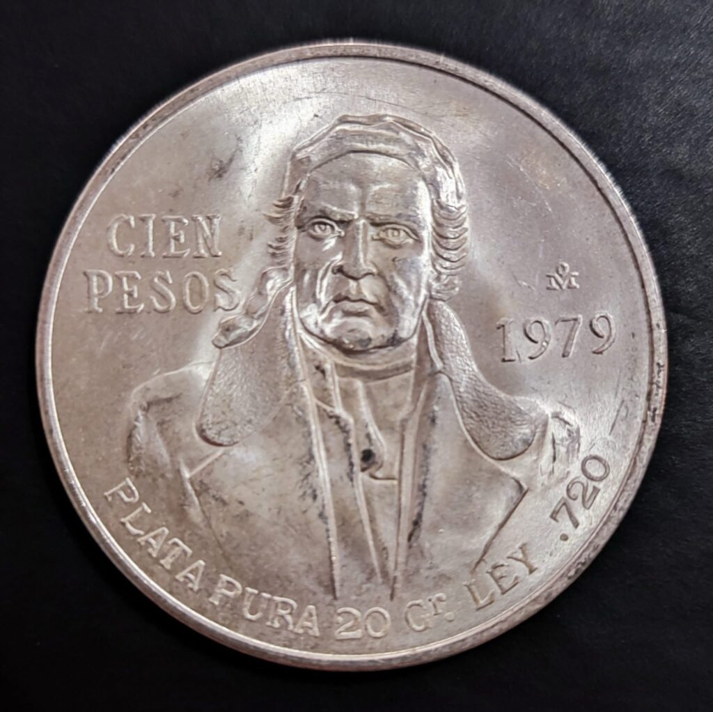 Inicio TodoPrecio.com 25 100 Pesos Morelos 1979 Plata 0.720 | Fecha Clave