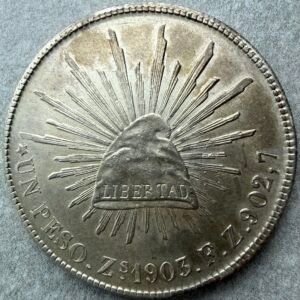 Peso Fuerte Porfiriano Zs FZ 1903/2 Plata 902.7 | Sobre fecha