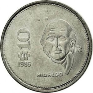 10 Pesos Hidalgo 1985-1990 | Acero Inoxidable