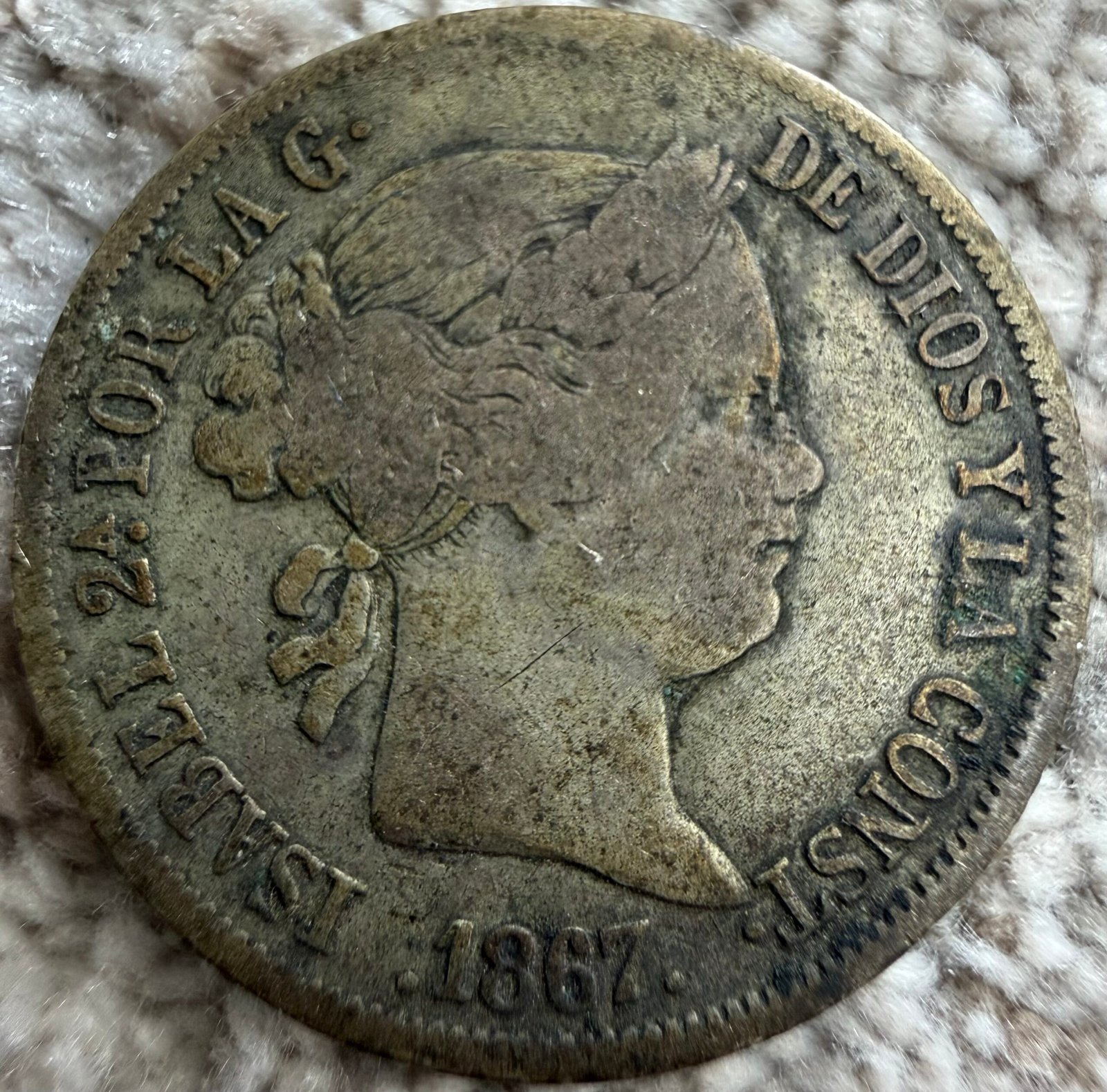 40 Céntimos Isabel ll 1867 Plata 0.810 | España 1 40 Céntimos Isabel ll 1867 Plata 0.810 | España