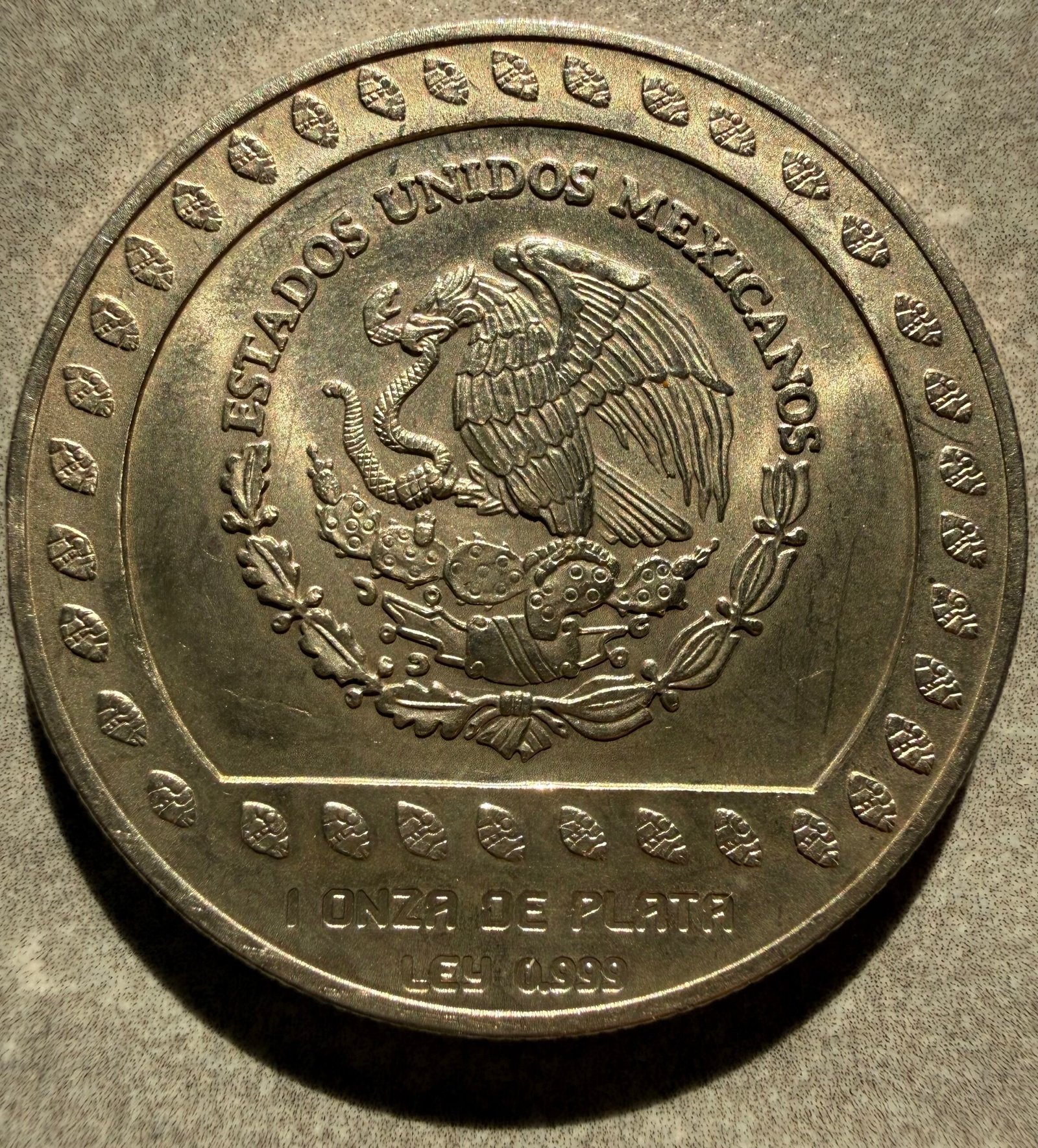 100 Pesos Guerrero Aguila 1992 Plata Pura 2 100 Pesos Guerrero Aguila 1992 Plata Pura - Image 2