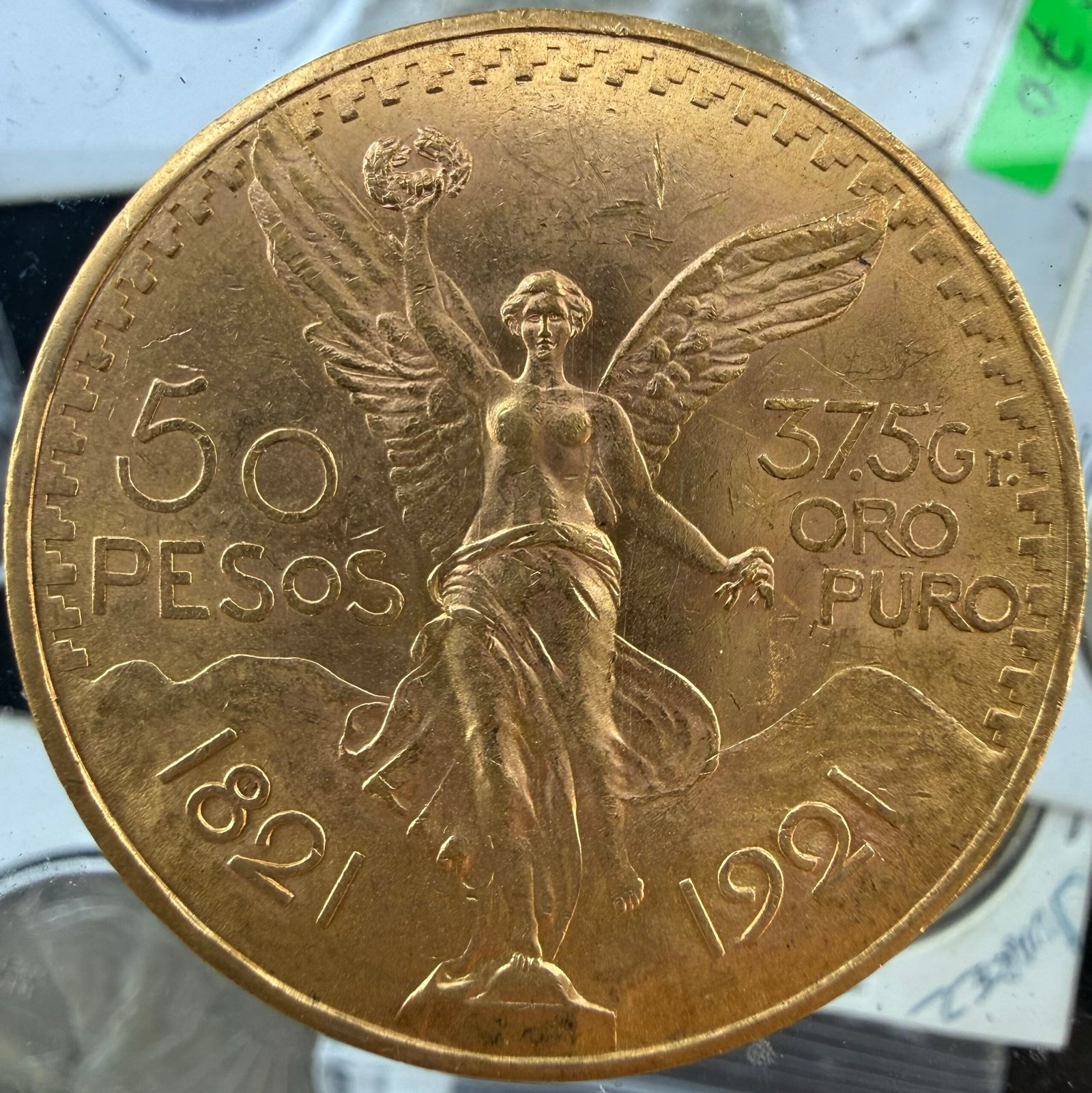 50 Pesos Centenario 1921 Oro Puro Ley 0.900 | Primera Fecha 2 50 Pesos Centenario 1921 Oro Puro Ley 0.900 | Primera Fecha - Image 2