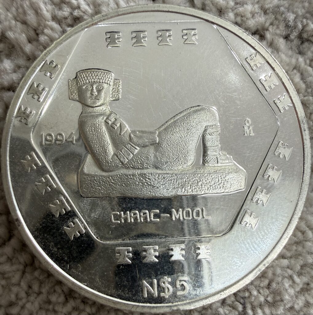Inicio TodoPrecio.com 43 N$5 1994 Onza Proof Precolombina Chaac-Mool Plata Pura .999 1/3000