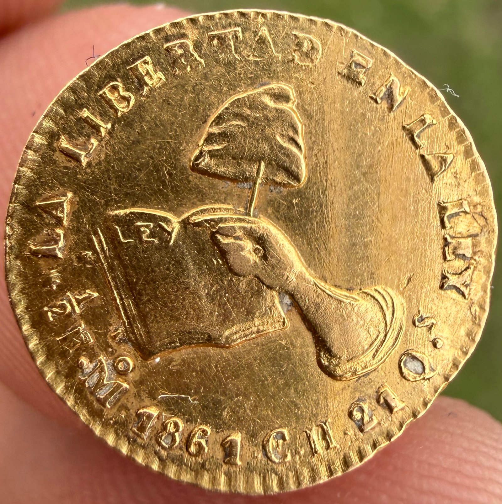 1/2 Medio Escudo 🛡️ Oro 1861 CH Mo. México | La libertad en la ley 11 1/2 Medio Escudo 🛡️ Oro 1861 CH Mo. México | La libertad en la ley - Image 11