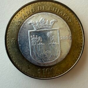 100 Pesos Chiapas 2005 Bimetalica Plata | Primera Fase