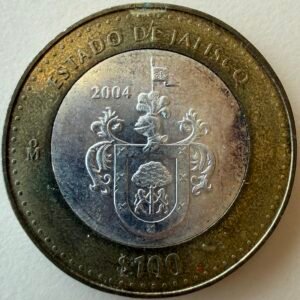 100 Pesos Estado de Jalisco 2004 Bimetalica Plata | Primera Fase