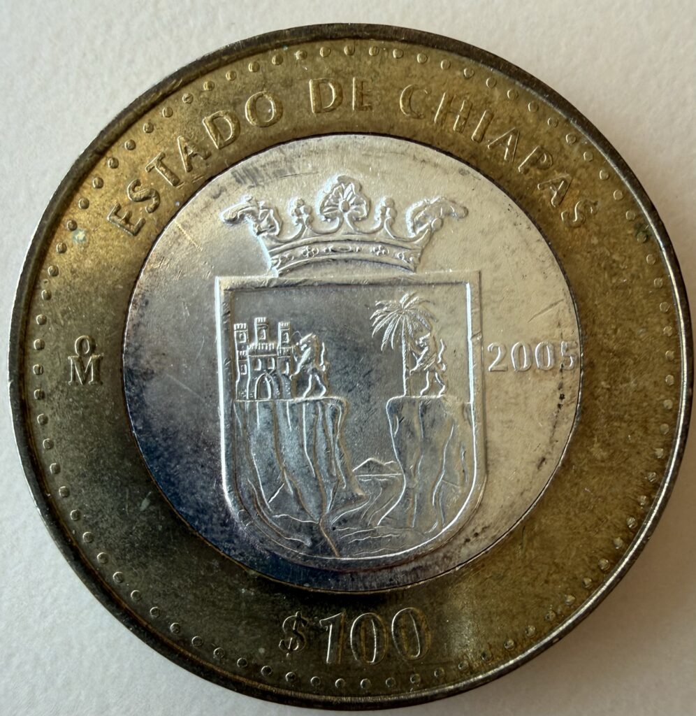Inicio TodoPrecio.com 20 100 Pesos Chiapas 2005 Bimetalica Plata | Primera Fase