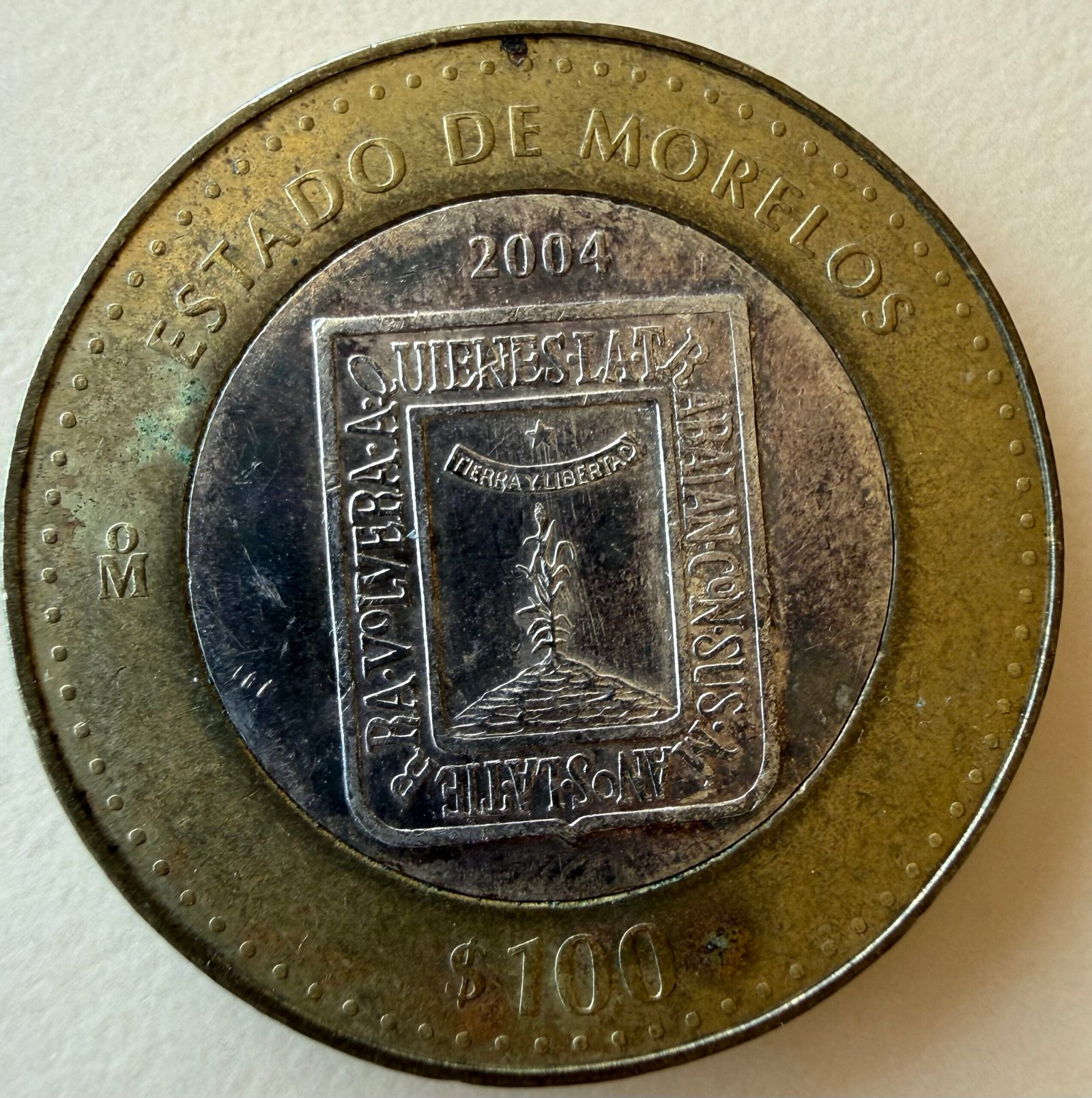 100 Pesos Morelos 2004 Bimetalica Plata | Primera Fase 1 100 Pesos Morelos 2004 Bimetalica Plata | Primera Fase