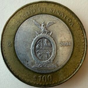 100 Pesos Sinaloa 2004 Bimetalica Plata | Primera Fase