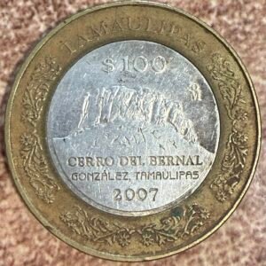 100 Pesos Tamaulipas 2007 Bimetalica Plata | Segunda Fase
