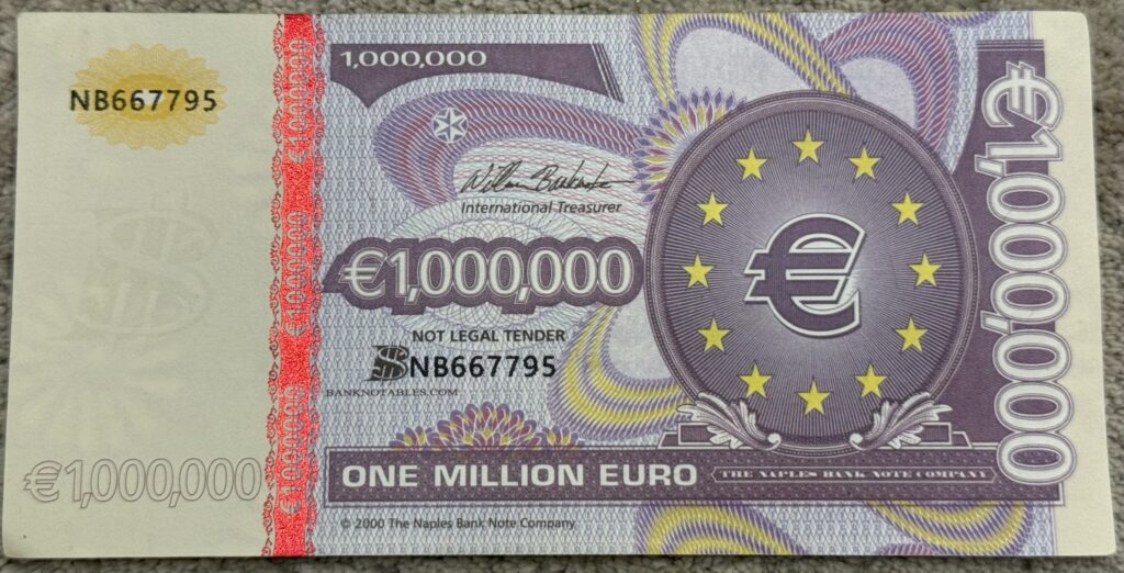 Inicio TodoPrecio.com 59 Billete 1 Millón de Euros | Souvenir Europa