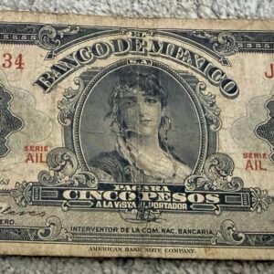 Billete $5 Pesos Gitana 1963 Banco de México