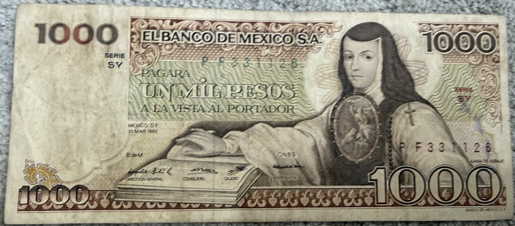 Inicio TodoPrecio.com 50 Billete 1000 Pesos 1982 Juana de Asbaje México