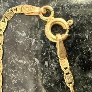 Cadena de Oro 14K – 52 cm x 3mm | Italy Eslabón con Textura Martillada