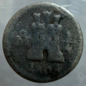Cuartilla 1/4 Real Castillo y León 1804 Mo. Plata  México