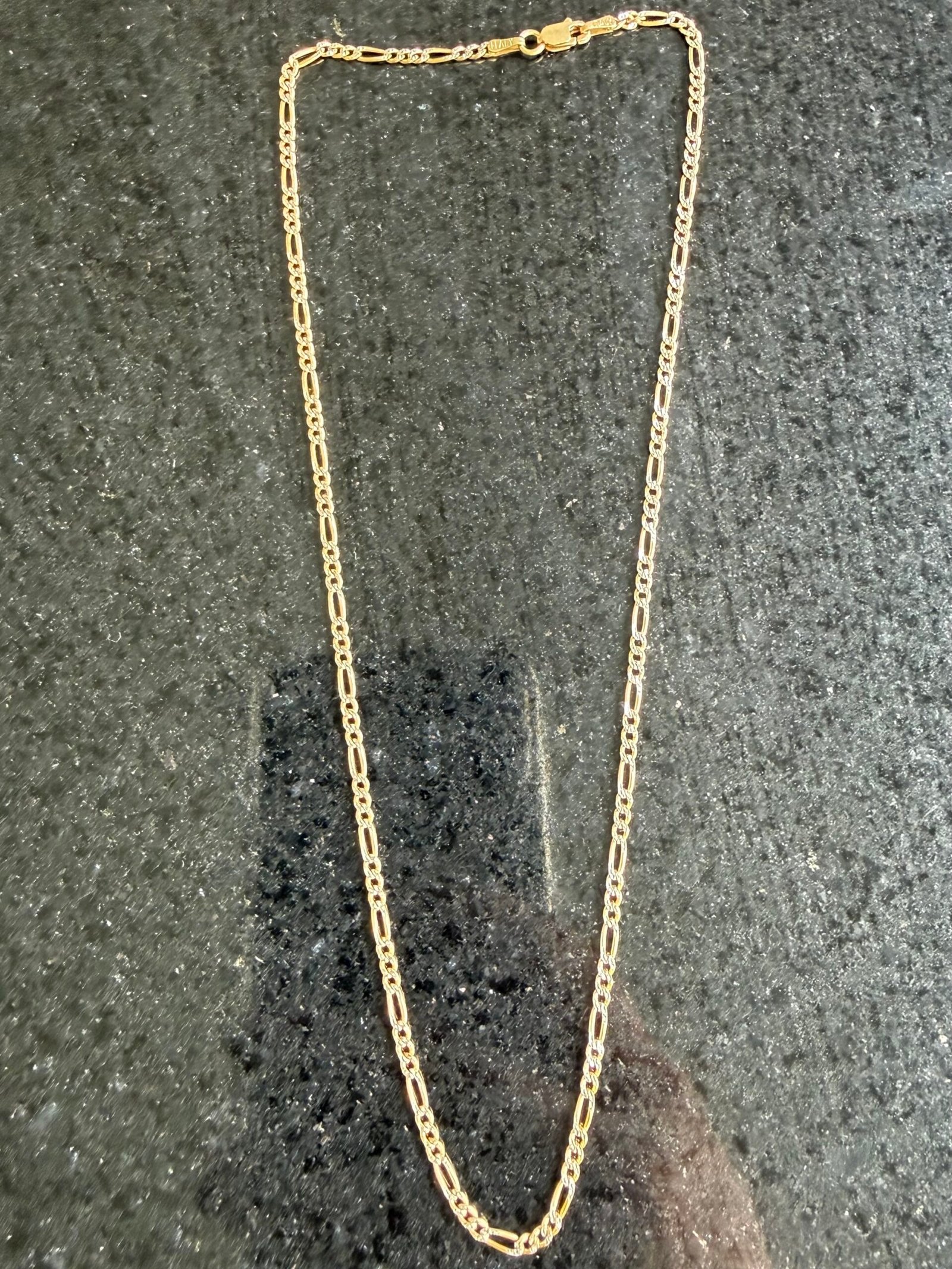 Cadena Oro Sólido 14K Figaro 3x1 Diamantada Italy | 40 cm x 3 mm | 4.4 g 2 Cadena Oro Sólido 14K Figaro 3x1 Diamantada Italy | 40 cm x 3 mm | 4.4 g - Image 2