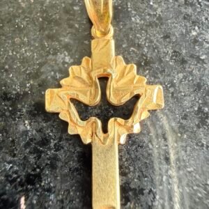 Dije Cruz del Espíritu Santo Oro 14k