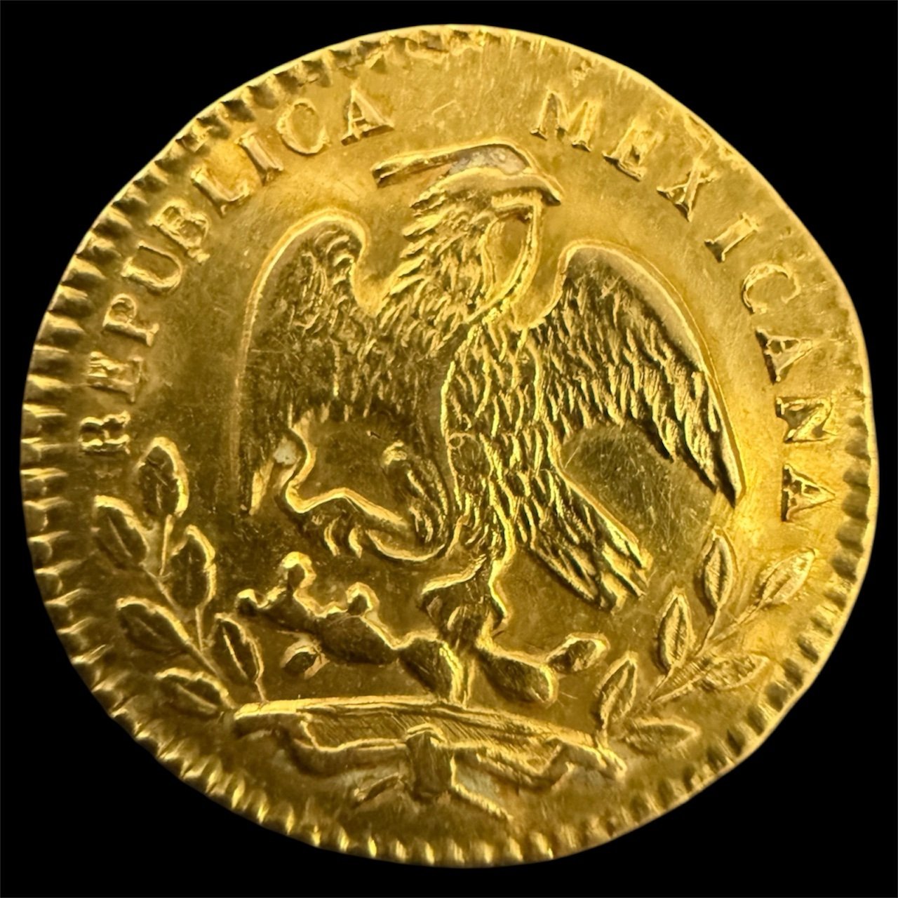1/2 Medio Escudo 🛡️ Oro 1861 CH Mo. México | La libertad en la ley 3 1/2 Medio Escudo 🛡️ Oro 1861 CH Mo. México | La libertad en la ley - Image 3