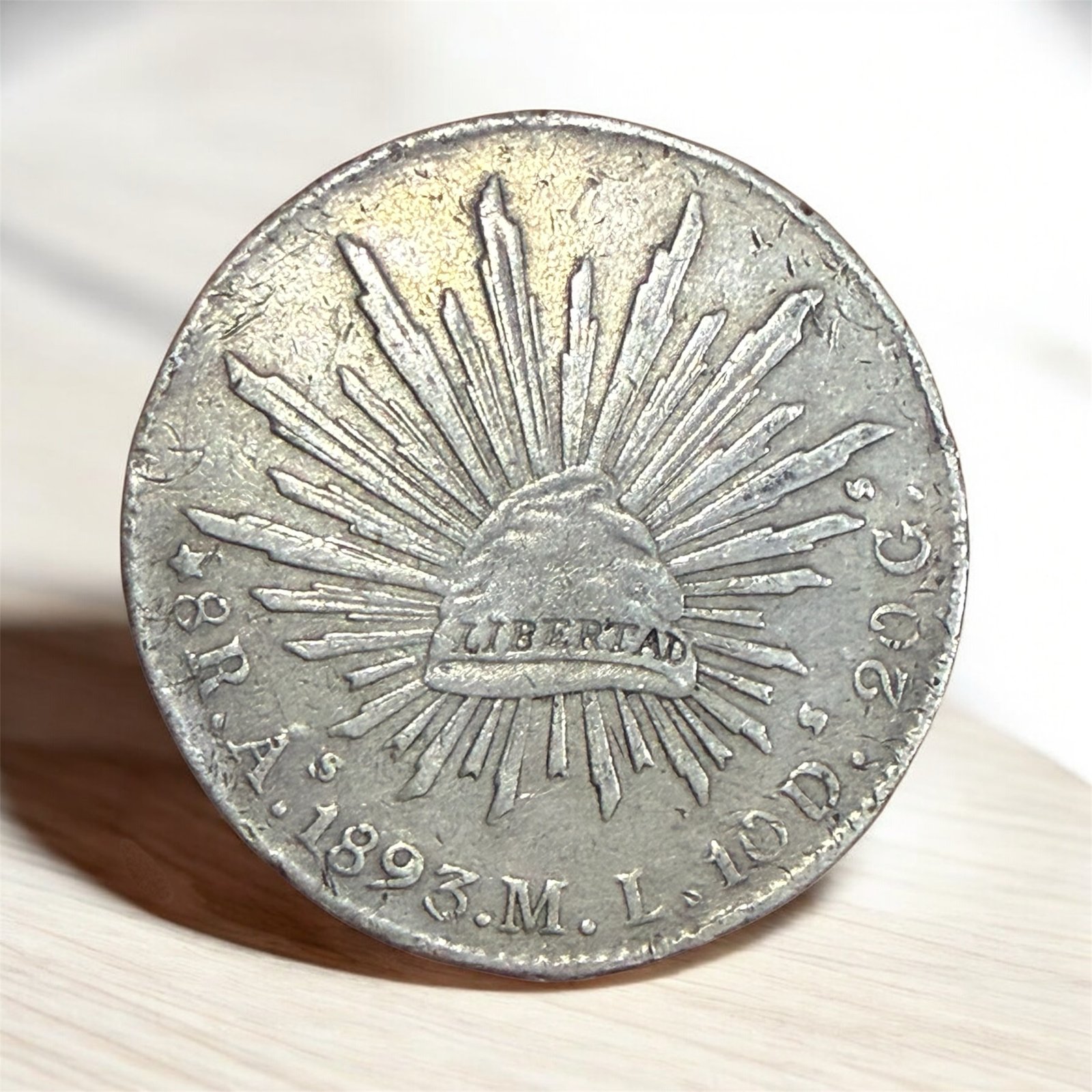 8 Reales Álamos 1893 ML Plata 0.9027 República Mexicana 3 8 Reales Álamos 1893 ML Plata 0.9027 República Mexicana - Image 3