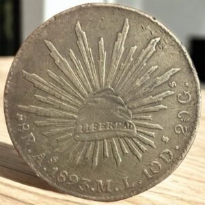 8 Reales Álamos 1893 ML Plata 0.9027 República Mexicana