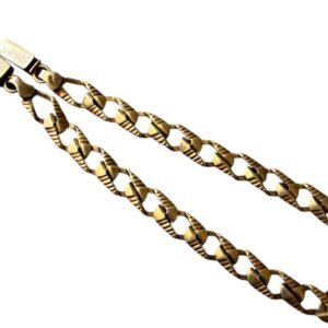 Pulsera de Oro 14K | Eslabón Tipo Figaro Tallado | 7.3 g | 20 cm | 6 mm