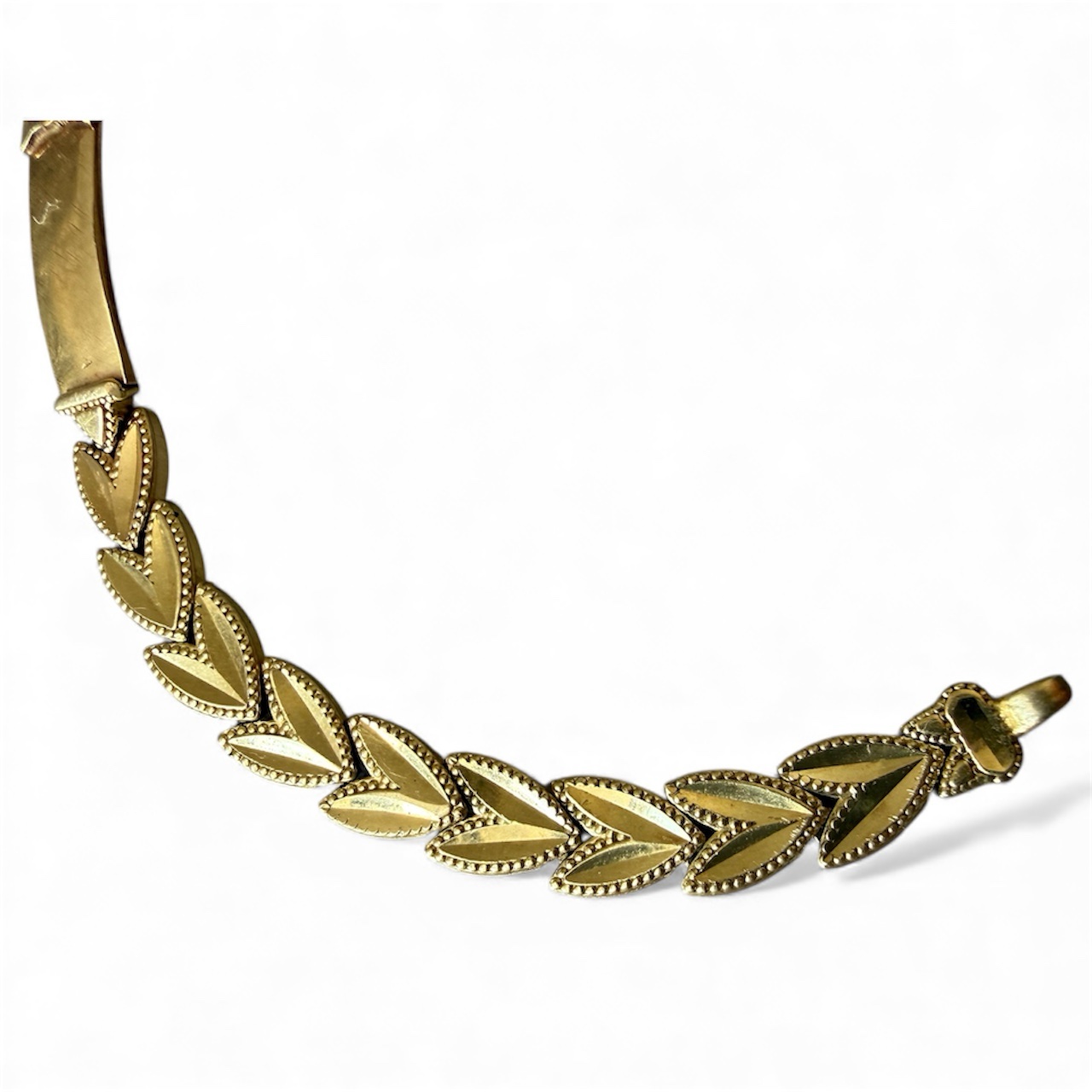 Pulsera de Oro 14K | Diseño de Hojas Labradas | 6.1 g | 15 cm | 5 mm 4 Pulsera de Oro 14K | Diseño de Hojas Labradas | 6.1 g | 15 cm | 5 mm - Image 4