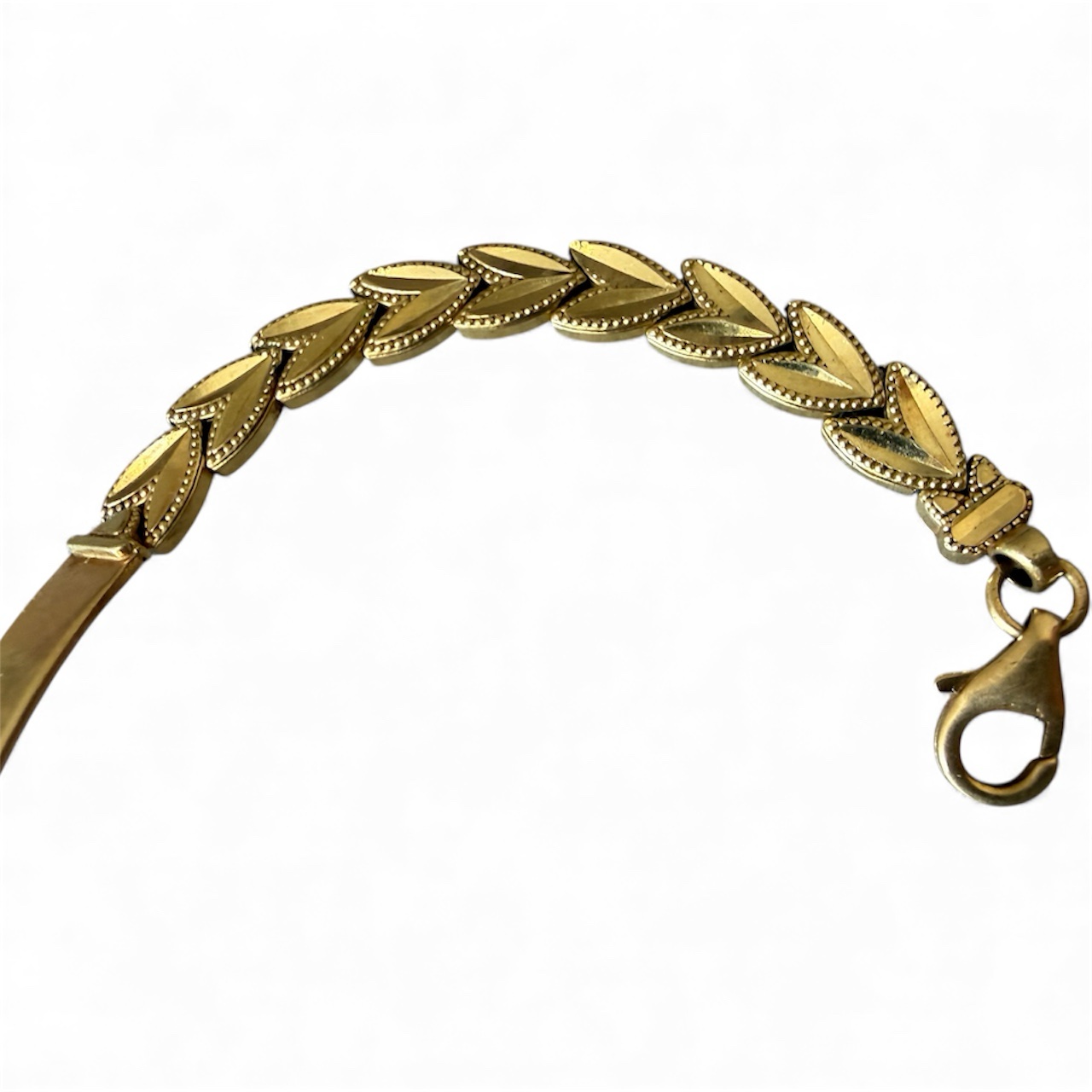 Pulsera de Oro 14K | Diseño de Hojas Labradas | 6.1 g | 15 cm | 5 mm 5 Pulsera de Oro 14K | Diseño de Hojas Labradas | 6.1 g | 15 cm | 5 mm - Image 5