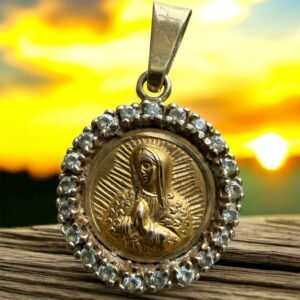 Dije de Oro 14K Virgen de Guadalupe | Piedras