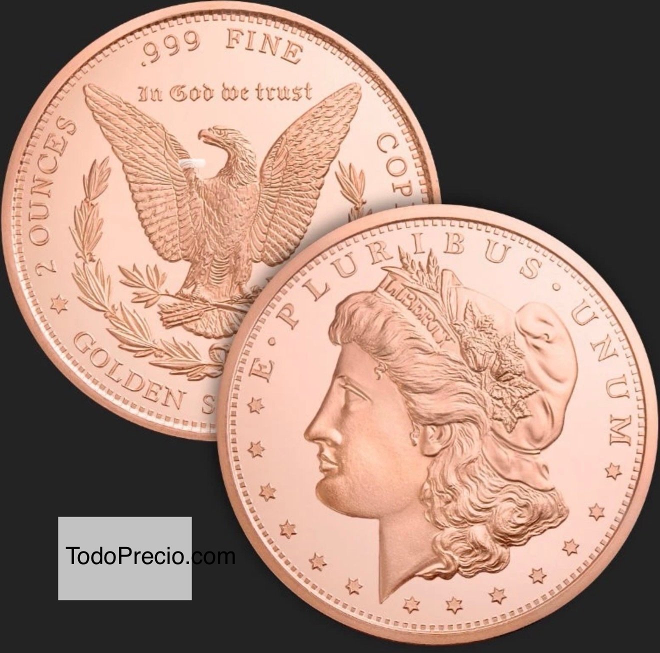 2 Oz Cobre 999 Dólar Morgan USA 1 2 Oz Cobre 999 Dólar Morgan USA