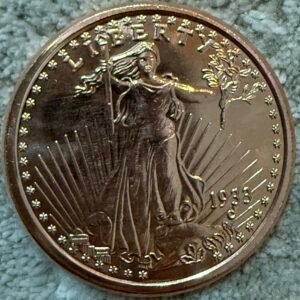 1 Oz Cobre .999 Águila Doble Saint-Gaudens USA