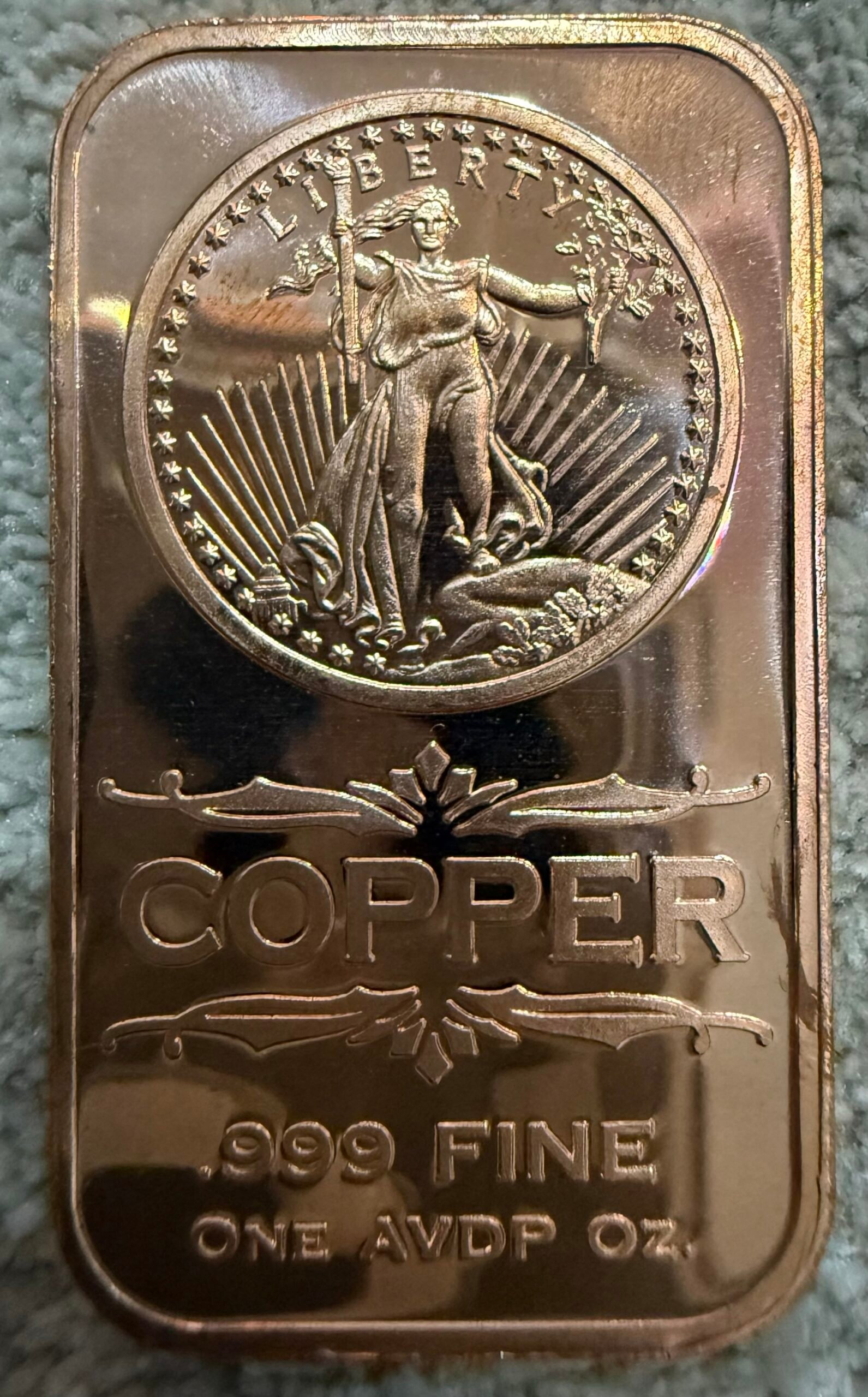 1 Oz. Cobre .999 Lingote Doble Águila Saint 1 1 Oz. Cobre .999 Lingote Doble Águila Saint