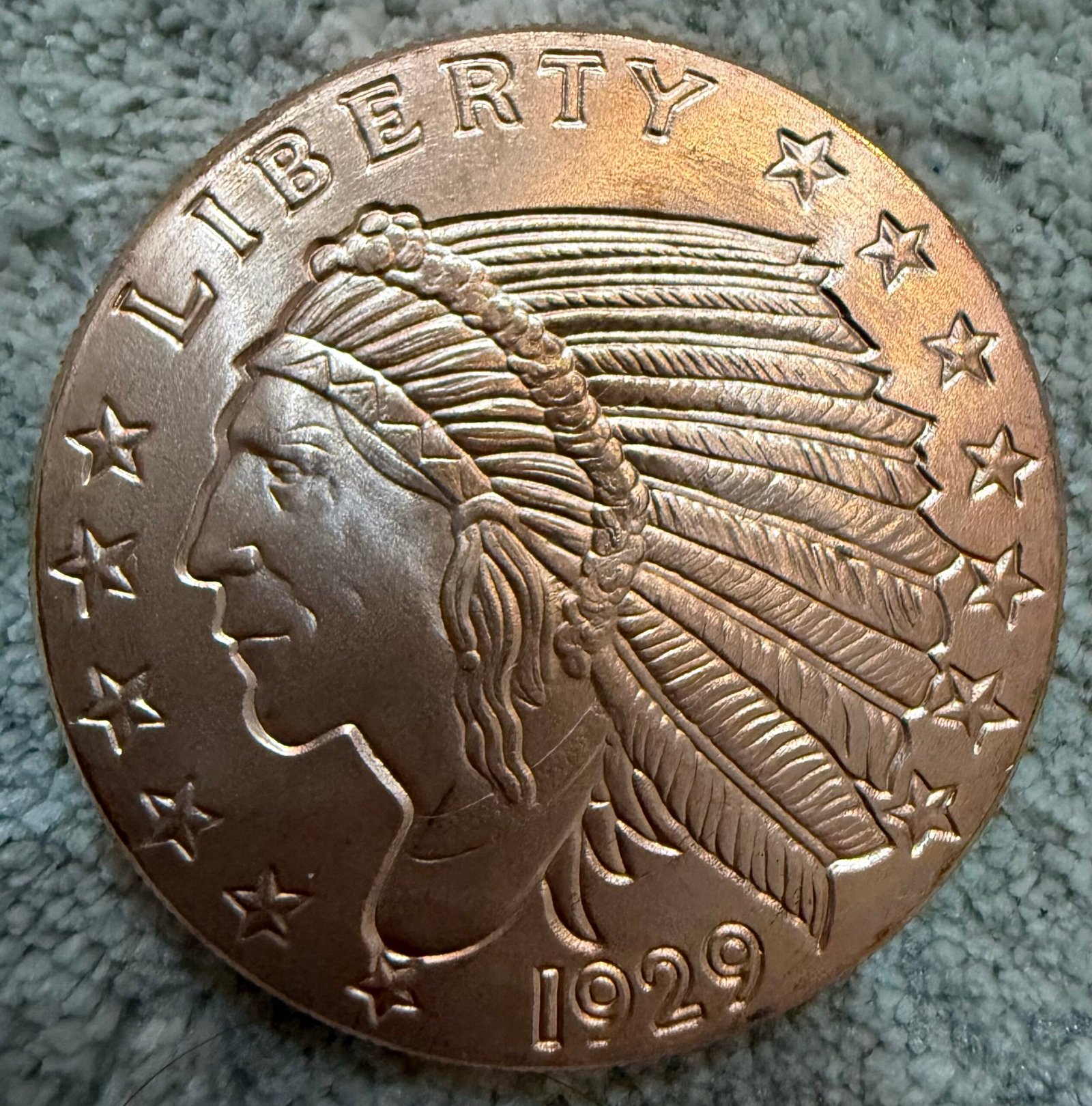 2 Oz Cobre .999 Indian Head Dólares USA 1 2 Oz Cobre .999 Indian Head Dólares USA