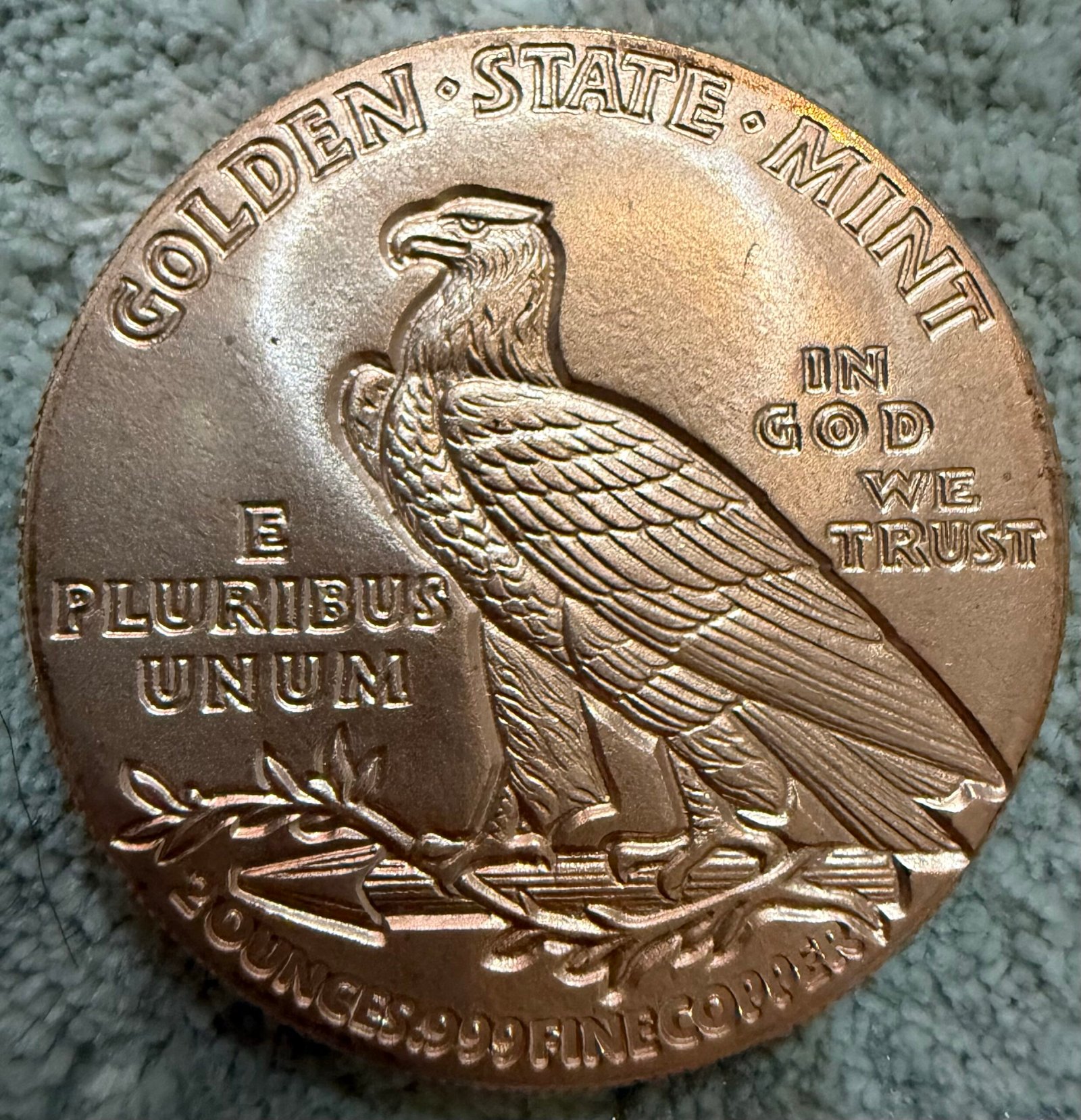 2 Oz Cobre .999 Indian Head Dólares USA 2 2 Oz Cobre .999 Indian Head Dólares USA - Image 2