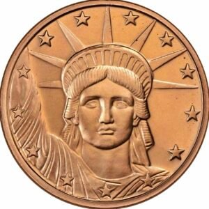1 Oz Cobre .999 Estatua de la Libertad USA