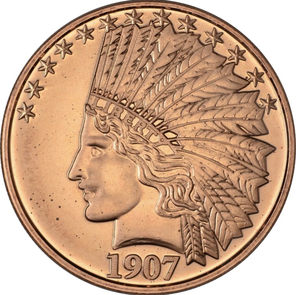 Inicio TodoPrecio.com 41 1 Oz Cobre 999 $10 Dólares Indian Head Princesa