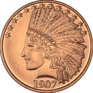 1 Oz Cobre 999 $10 Dólares Indian Head Princesa