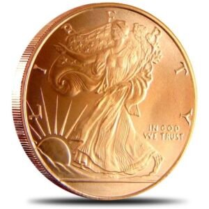 1 Oz Cobre 999 Walking Liberty 50 Centavos