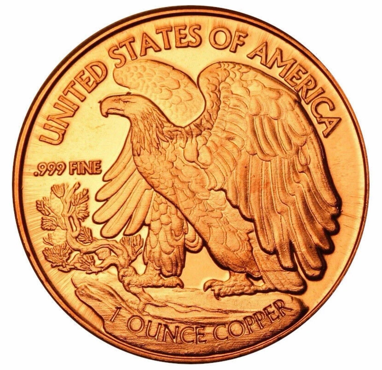 1 Oz Cobre 999 Walking Liberty 50 Centavos 2 1 Oz Cobre 999 Walking Liberty 50 Centavos - Image 2