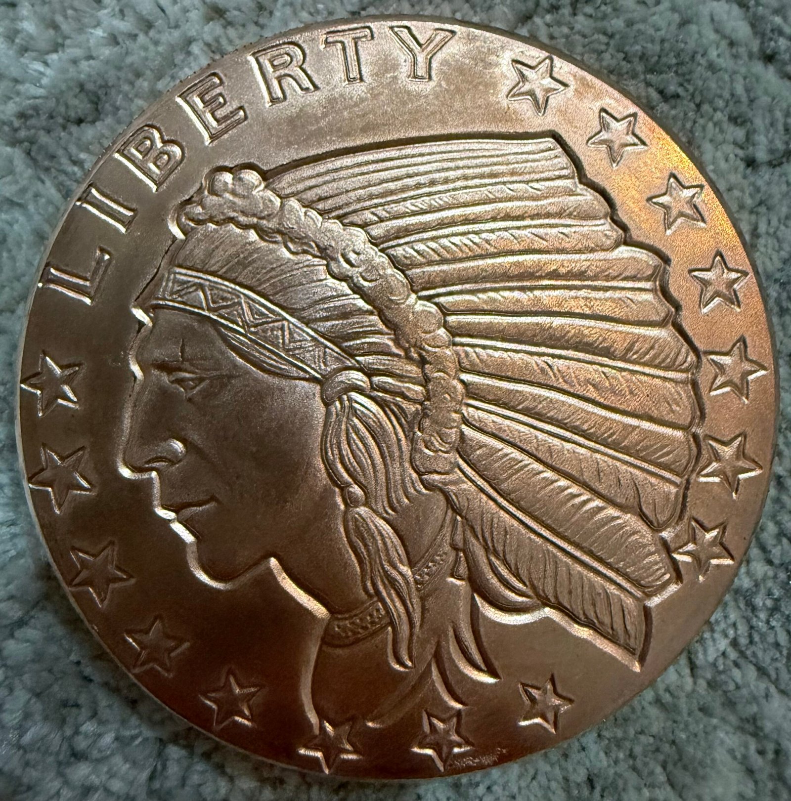 5 Oz Cobre 999 $5 Dólares Indian Head 1 5 Oz Cobre 999 $5 Dólares Indian Head