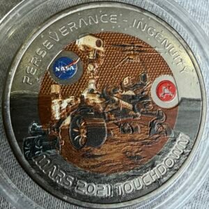 50 Centavos Perseverance Ingenuity - Marte 2021 Aterrizaje NASA 1/5000 | Titanio | Fiji