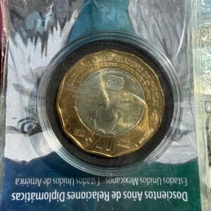 Blíster Original Banco de México $20 Pesos 200 Años de Relaciones Diplomáticas