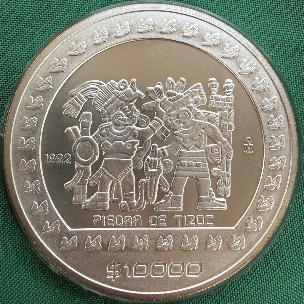 Inicio TodoPrecio.com 18 5 Oz Plata .999 $10000 Pesos 1992 Piedra de Tizoc México Mo.