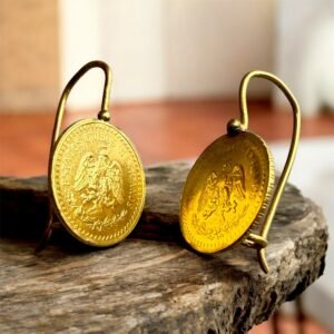 Aretes de Monedas Oro Ley .900 de $2.5 Pesos Hidalgo